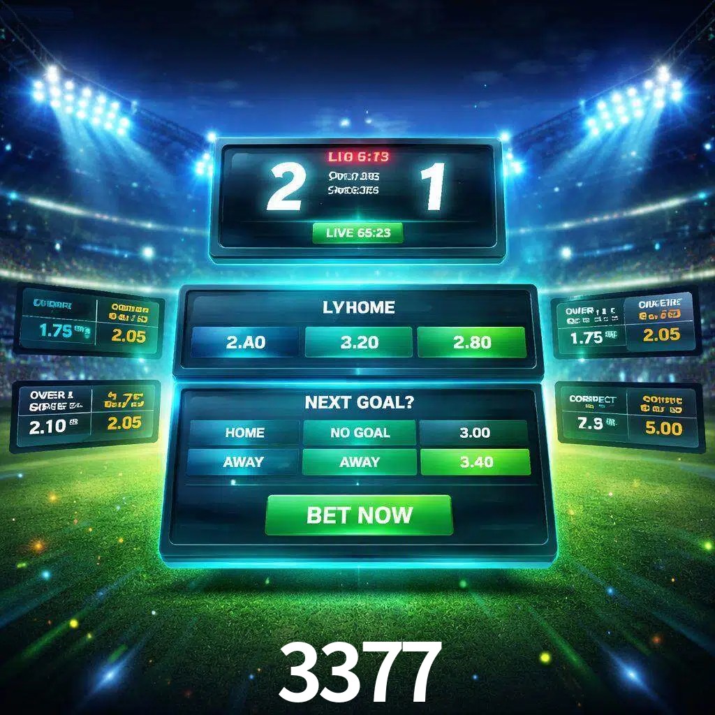 Vista de apuestas en vivo 3377 durante un partido en curso