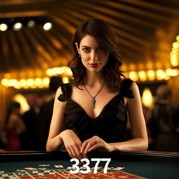 Escena dinámica inspirada en casino con iluminación 3377, cartas, fichas e íconos de juegos digitales en un espacio moderno de juegos.